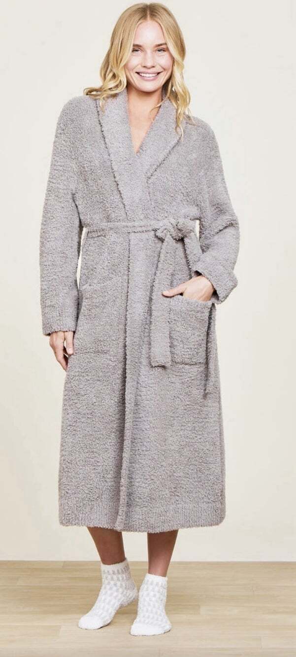 Barefoot Dreams unisex size 2 (L/XL)Cozy Gray Women's Robe C80